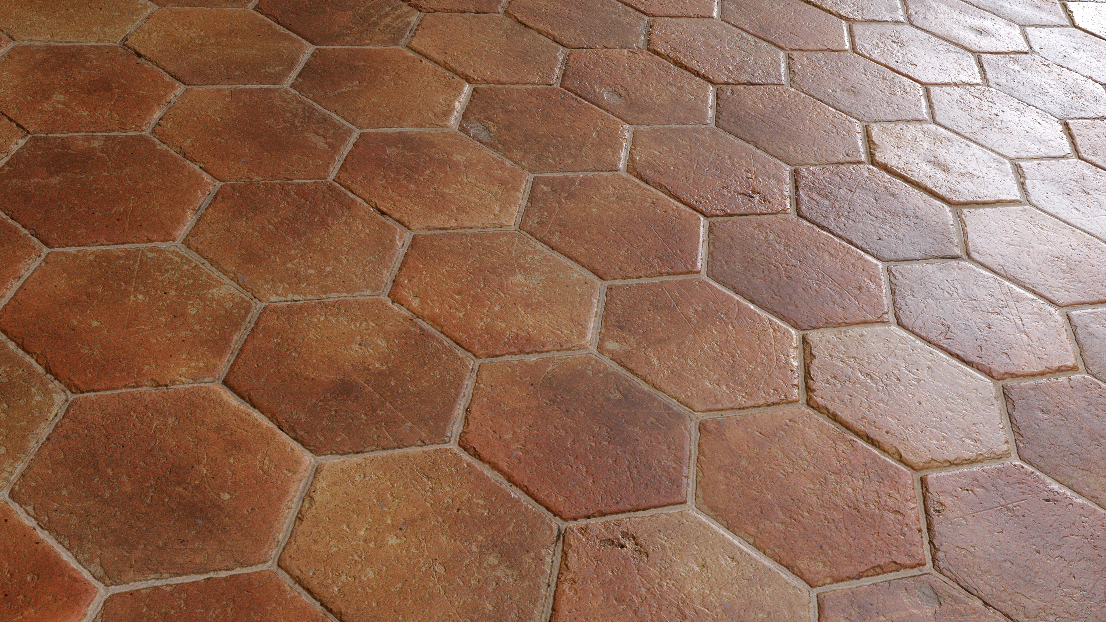 Hexagonal Terracotta Floor Tiles - PBR00191